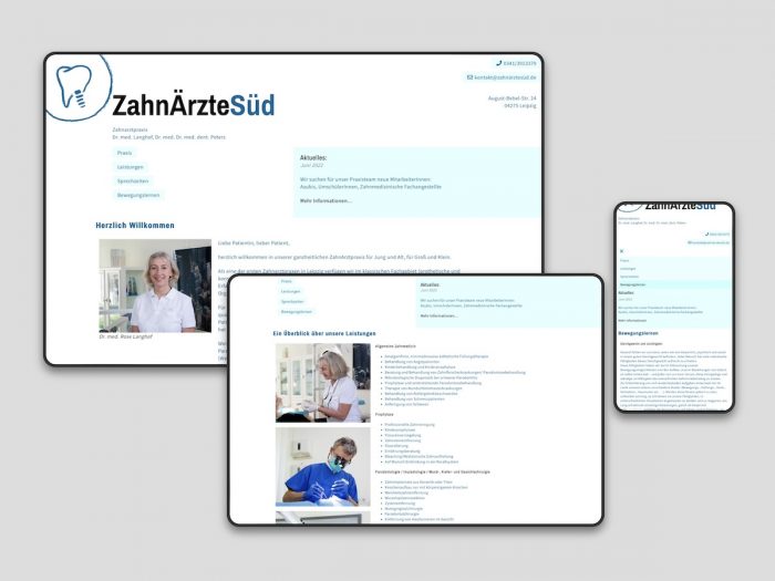 Responsive Design Zahnarztpraxis Langhof