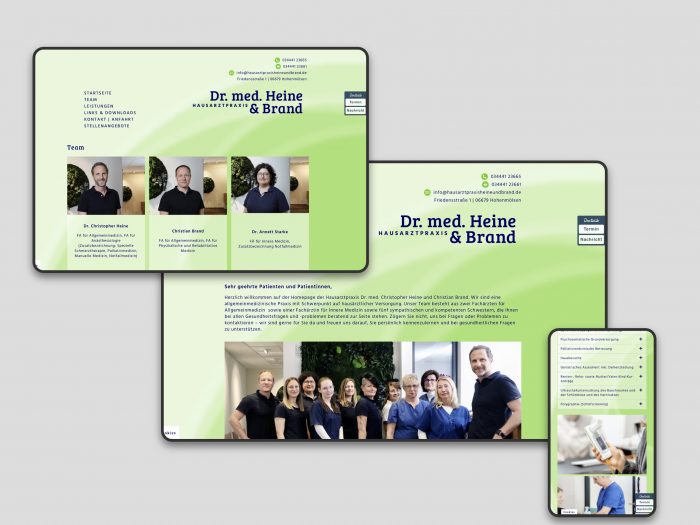 Responsive Design Hausarztpraxis Heine und Brand