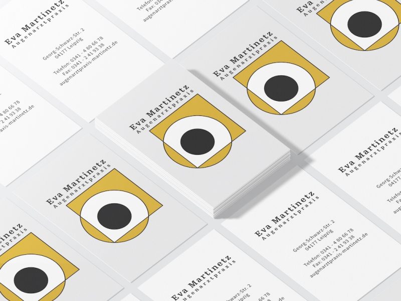 Visitenkartendesign Augenarztpraxis Martinetz