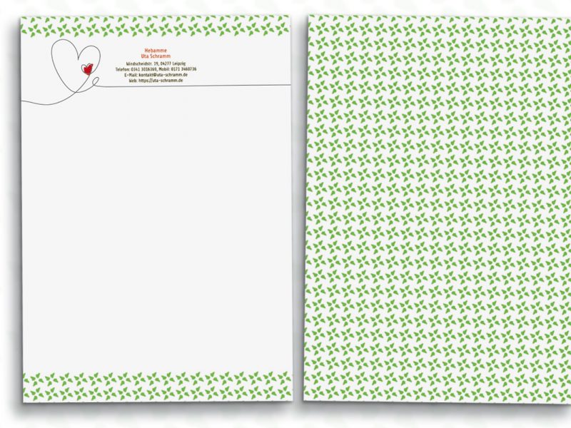 Gestaltung Geschäftspapier passend zum CD Uta-Schramm