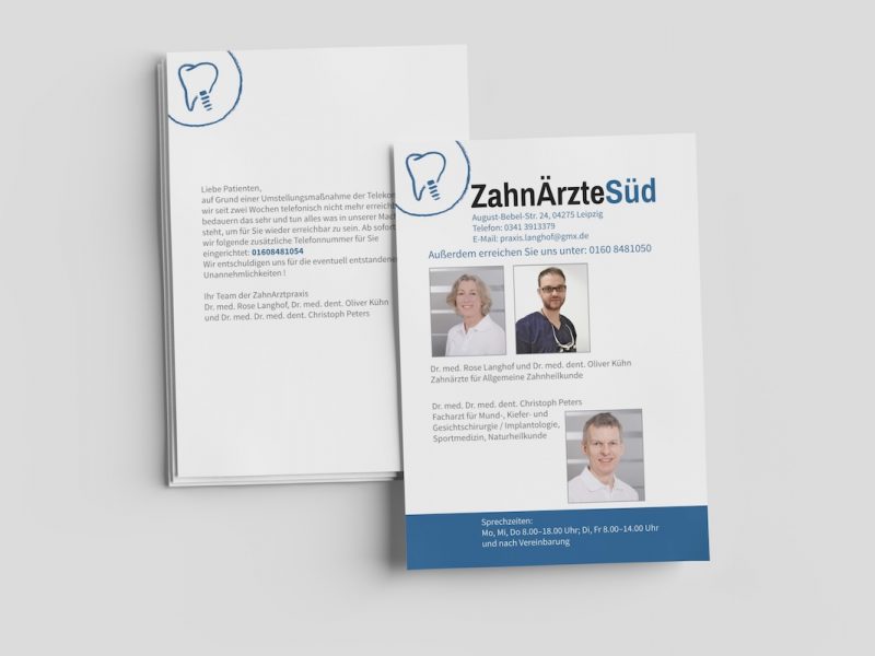 Flyergestaltung Zahnarzt Langhof