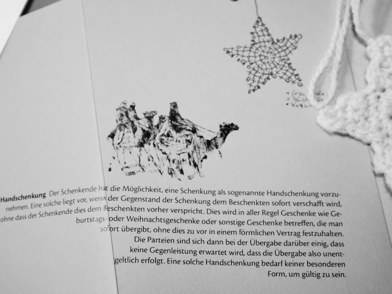 Weihnachtskarte Häkelstern