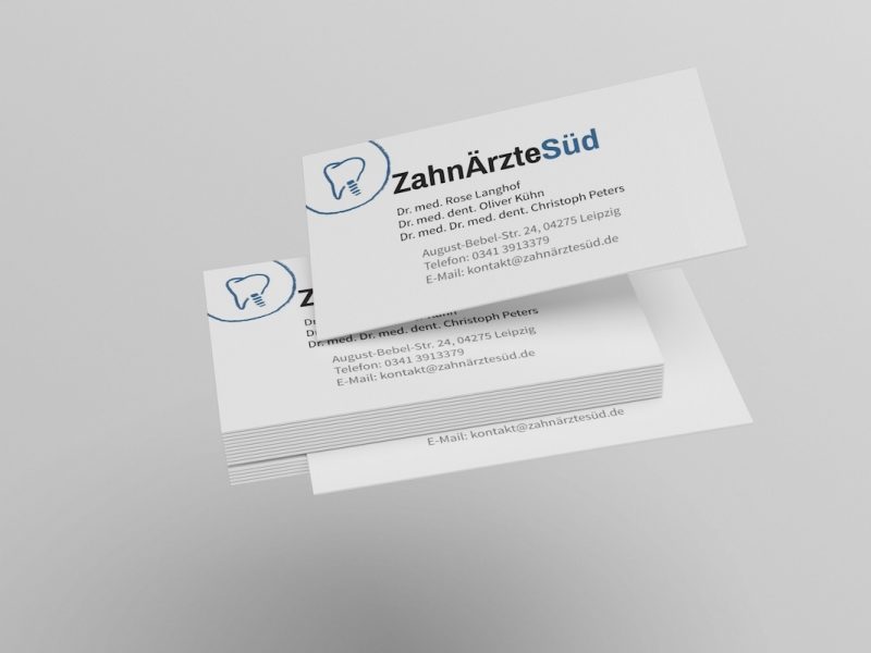 Visitenkartengestaltung Zahnarzt Langhof