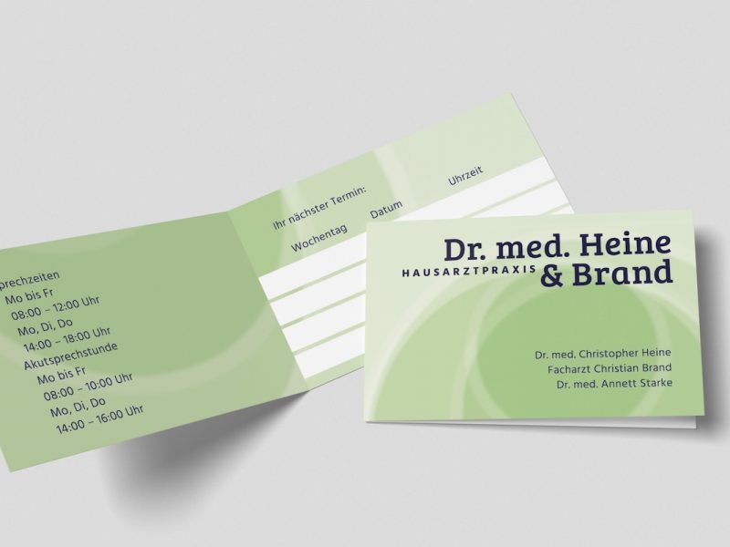 Visitenkartendesign Hausarztpraxis Heine und Brand