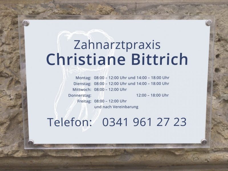 Gestaltung Praxisschild Zahnarzt Bittrich